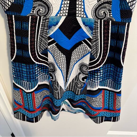 Hale Bob Blue Abstract Mini Dress Medium - Picture 4 of 10